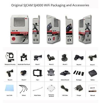 SJCam SJ4000 Водостойкая 30m Спорт Камера 12MP 170 град.1080p HD 30fps 2.0" LCD Экран Белая (SJ4000-WH)