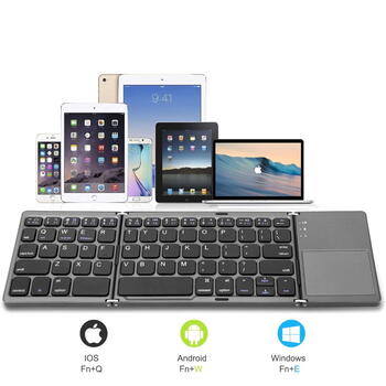 Riff BT-01 Складываемая Bluetooth Клавиатура для Windows Android iOs Телефонов & Smart TV с Touchpad Черный (RF-BT-01)