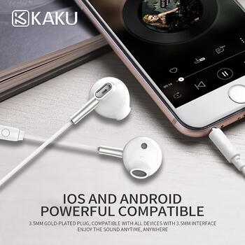 iKaku KSC-137 Chanming Capsule In-Ear Mūzikas un Zvanu Austņas 3.5mm 1.2m Vads ar Mikrofonu un Pulti Melna (KSC-137-BK)