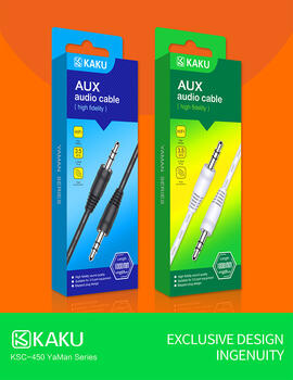 iKaku KSC-450 Aux Ligzdas 3.5mm spraudnis uz 3.5mm spraudnis Stereo Audio 1m Kabelis Melns (KSC-450-BK)