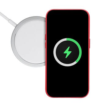 Riff Magsafe Ādas imitācijas maks ar metāla pogām priekš Apple iPhone 15 Pro Max Red (RF-LEMAG-IP15PMA-RE)