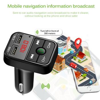Riff CAR-B2 Bluetooth FM / MP3 Transmiteris Auto lādētājs 2x USB QC3.0 3.1A Black (RF-CAR-B2)