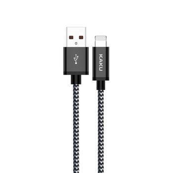 iKaku KSC-107 Прочный плетеный Lightning провод для заряда и передачи данных 1m Black (KSC-107/LI)