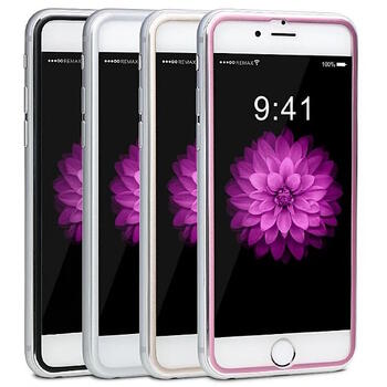 Remax Honor series Full face aizsargstikls ar metāl rāmīti priekš Apple iPhone 6 / 6S Black (REH-TEM-IP6-BK)