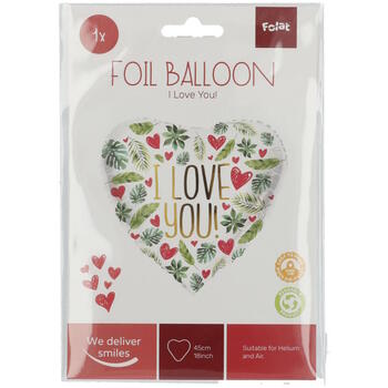 Folat Folija gaisa balons Heart shaped "I Love You" 45cm (67951)