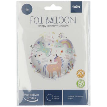 Folat Folija gaisa balons "Birthday Unicorn" 45cm (67929)