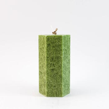 Baltic Candles "Lace Candle" Кристаллический стеариновый цилиндр / время сгорания 23h (50x150mm) Olive (39026)