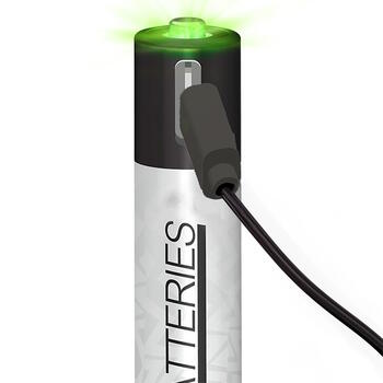 Liibattaries Мощные аккумуляторные батареи Lithium-Ion с USB-C AAA 500мАч 1.5V (4шт) (LIB667110)