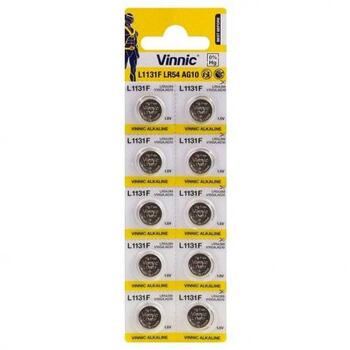 Vinnic AG10 батарейка Блистерная упаковка 1.5v (10 шт.)) (AG10-10BB)