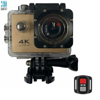 Riff SPK-1 Ultra HD 4K 16Mpix Wi-Fi Sporta Kamera ar 2'' LCD Pulti & 8x Fiksācijas komplektu Zelta (RF-SPK1-GOLD)