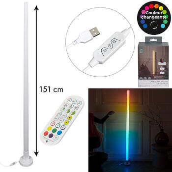 LED RGB cauruļveida lampa (151 cm) + tālvadības pults (LA0082)