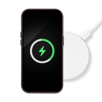 Riff Magsafe чехол из Кожзаменителя с железными кнопками для Apple iPhone 15 Plus Dark violet (RF-LEMAG-IP15PL-DVI)