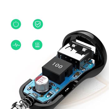 Ugreen UGRE-8750 Авто зарядка с 2x USB 24W 4.8 A (2x 2.4 A) Black (UGRE-8750)