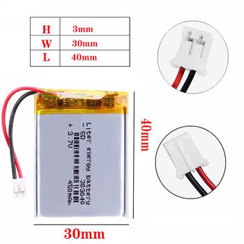 Riff 303040 Universal Battery with Protective Board and PH2.0 Connector 3mm x 30mm x 40mm 450mAh 3.7V 1.665Wh Li-Polymer for MP4 MP5 LED Lights Electronic Products DVRs Navigators etc. (PS-M-303040)
