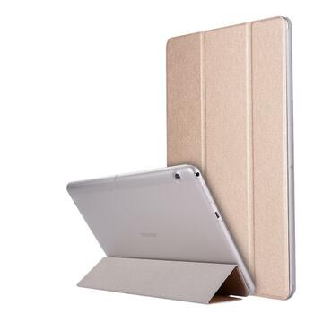 Riff Texture Planšetdatora maks Tri-fold Stand Leather Flip priekš Huawei MediaPad T3 7.0 Gold (PRES-HUA-T3-7.0-GO)