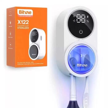 Bitvae X122 universāls zobu birstes sterilizators ar LED viediekrānu 1800mAh White (X122)