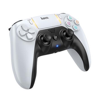 Hoco GA1 Bezvadu spēļu kontrolieris priekš PlayStation PS5 PS4 PC White (GA1)