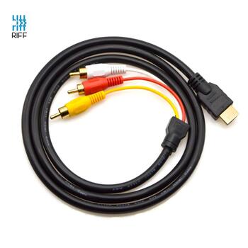 Riff HDMI A Male на 3 RCA Аудио & Видео Кабель 1m Черный (RF-3RCA-HDMI)