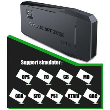RIFF PK-09 Lite HDMI Retro Mini 4K Игровая Консоль Linux 4100 Видеоплеер Игровая Приставка с Беспроводными Контроллерами 64 Гб Черный (RF-PK09)