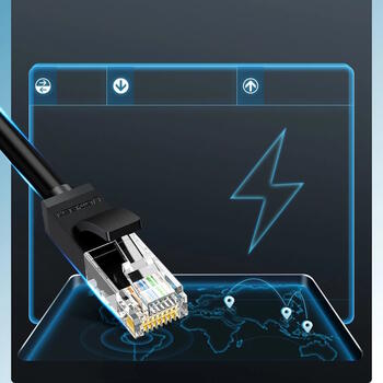Ugreen 20159 LAN Сетевой кабель RJ45 Cat6 UTP 1000Mbps 1m Black (20159)