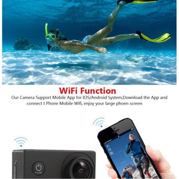 Riff SPK-1 Ultra HD 4K 16Mpix Wi-Fi Спорт Камера с 2'' LCD Пультом & 8x Фикс креплениями Белая (RF-SPK1-WHITE)