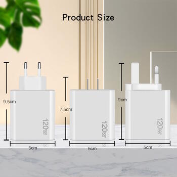 Riff 120W QC3.0 Супер быстрая зарядка с x2 USB портами / x3 USB-C портами Black (RF-120W)