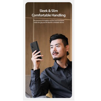 Dux Ducis Bril sērijas Magnētiskās fiksācijas sāniski atverams maks priekš Samsung Galaxy Fold 4 F936B Black (DU-BR-SAM-ZFOLD4-BK)