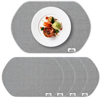 VILSTO dekoratīvs, pīts galda paliktņu komplekts (4 gb.) Grey (PLACEMAT-SET-4pcs-WOVEN-GR)