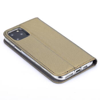 TakeMe Magnēstikas Fiksācijas Sāniski atverams maks bez klipša Samsung Galaxy Xcover 4 G390 / Xcover 4s G398 Zelta (TM-MA-SAG398F-GO)