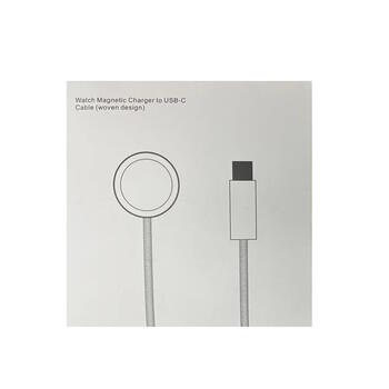 Riff Магнитная Type-C зарядка для Apple серии smart часов 1 - 8 / SE / наушников Airpods Pro 2 с тканевым проводом 1m White (RF-CH-APW-TYC)