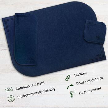 VILSTO filca materiāla galda paliktņu komplekts (18 gb.) Blue (PLACEMAT-SET-18pcs-BLUE)