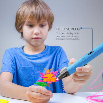 Riff RP800A Pro Tieva 3D druka pildspalva ar LCD ar 1.75mm ABS/PLA materiāla diegu AC Strāvas pieslēgums Blue (RF-3DPEN-RP800A-BLUE)