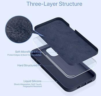 Riff Plāns & Mīksts silikona aizmugures maks ar mīkstu iekšpusi priekš Apple iPhone 15 Plus Dark blue (RF-TS-IPH15PL-DBL)