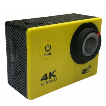 Riff SPK-1 Ultra HD 4K 16Mpix Wi-Fi Sporta Kamera ar 2'' LCD Pulti & 8x Fiksācijas komplektu Dzeltena (RF-SPK1-YELLOW)