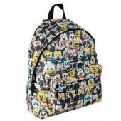Disney Disney Emoji Crazy серии Универсальный мягкий Рюкзак с 2 отделениями на молниях (30x40x15см) Черный с Цветным Emoji принтом