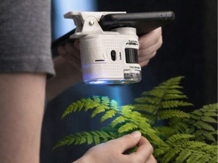 Kompakts mikroskops ar klipsi 80x LED UV (P09223)