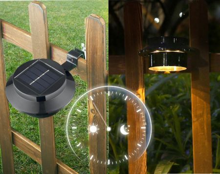 Dārza lampa ar saules bateriju 3LED melna (PZD52)