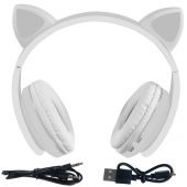 Беспроводные наушники Bluetooth Котик белые (P16866)