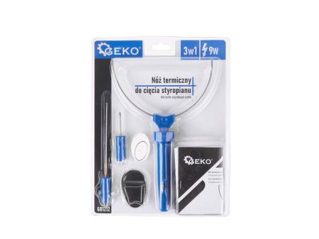 GEKO 3in1 горячий нож для стирофома G81212, 9W, сменный резак, сменный длинный нож, гравировочный наконечник (G81212)