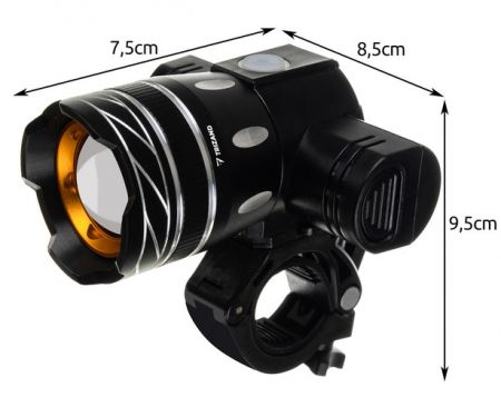 Velosipēda priekšējais un aizmugurējais lukturis T6 USB (P23681)