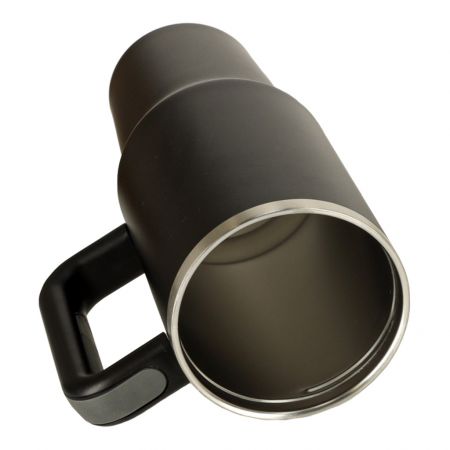 Термокружка с ручкой и трубочкой 1.2L черная (3032)