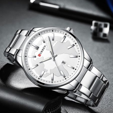CURREN Vīriešu rokas pulkstenis 8366 (ZC030A) + BOX silver