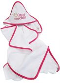 ДЕТСКОЕ ПОЛОТЕНЦЕ С КАПЮШОНОМ MAZĀ PRINCESĪTE WHITE/ PINK