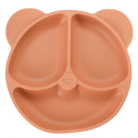Silikona komplekts no 4 el. priekšauts, šķīvis, karote, dakša (4001) oranža