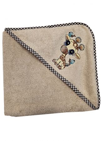 ДЕТСКОЕ ПОЛОТЕНЦЕ С КАПЮШОНОМ ЖИРАФЁНОК BEIGE