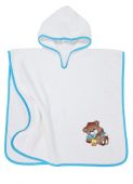 ДЕТСКОЕ ПОЛОТЕНЦЕ ПОНЧО МИШКА WHITE/BLUE