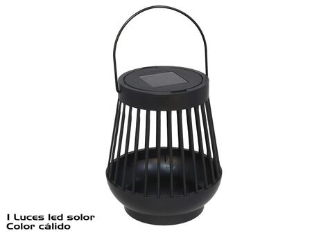 Черный солнечный фонарь, 1 LED, 12.50 x 12.50 x 15.00, GARDEN ENJOY (8445393423210)