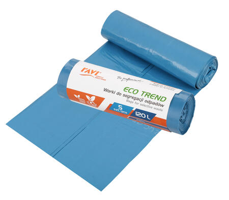 Мешки для мусора ECO TREND, 120 л, 5 шт., синие (бумага), 18.5 x 4.5 x 4.5, 00766, Simple Solution (00766)