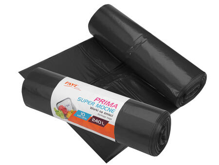 Мешки для мусора PRIMA LDPE 240 л, 120 x 150 см, 10 шт., черные, 33 x 7.5 x 9.5, 00762, Simple Solut (00762)