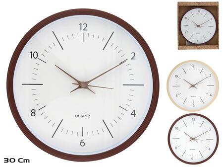 Koka efekta sienas pulkstenis 30 cm, 2 veidi, 30 x 30 x 4 cm, DECORLIFE (8445393486659)